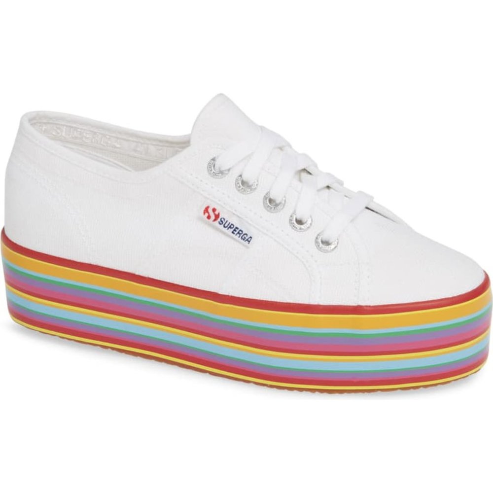 Superga 2790 Rainbow Platform Sneakers 8.5 NIB